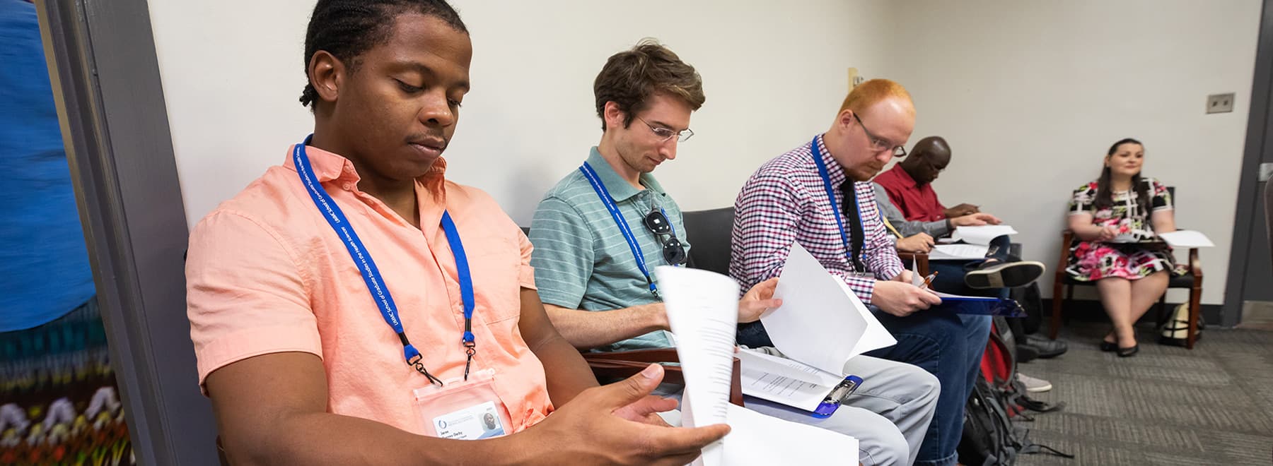 students filling out paperwork